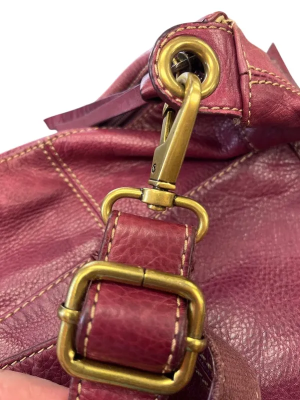 Fossil VTG wms red gold ware leather crossbody shoulder handbag SKU 10-050 - Image 13