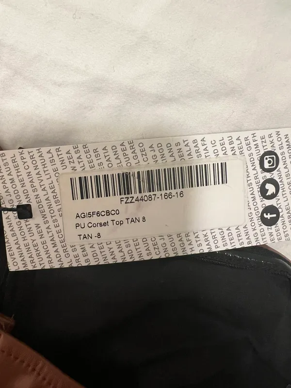 Boohoo Brown Leather Corset Top - Image 3
