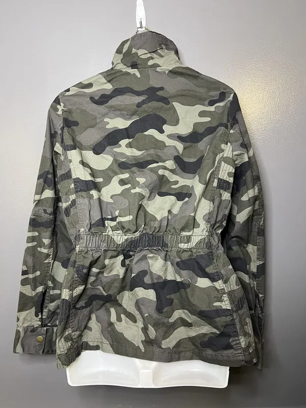Love Tree Jacket Womens Medium Green Camo Military Zip Pockets Lightweight - Image 5