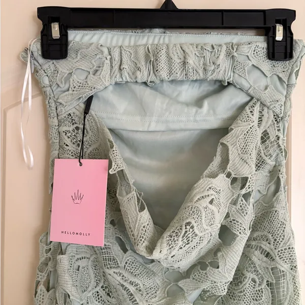 Hello Molly Floral Lace Midi Dress in Light Green - Image 2