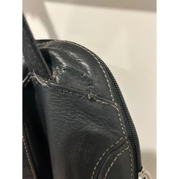 Fossil Long Live Vintage Black Leather Small Backpack City Pockets Preppy Travel - Image 2