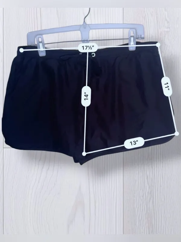 KONA SOL Black Drawstring Swim Cover-Up Shorts | Dolphin Hem - Image 8