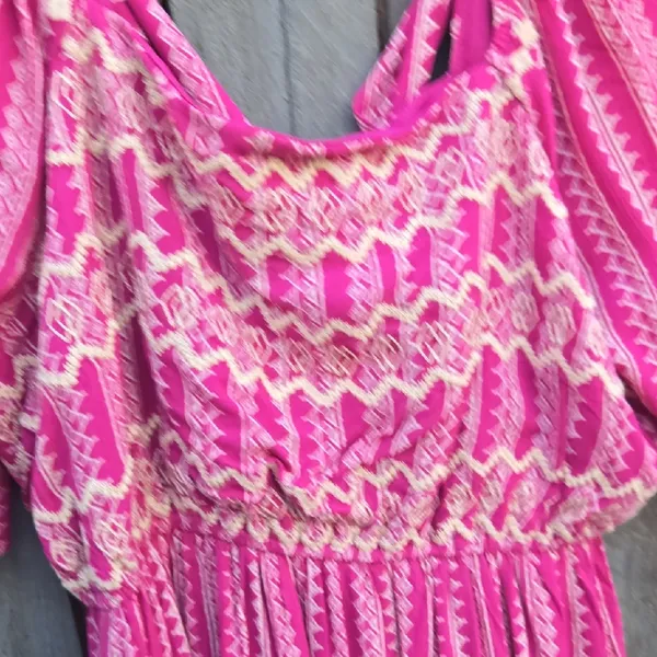 Savanna Jane Pink and Cream Midi Dress - Image 4