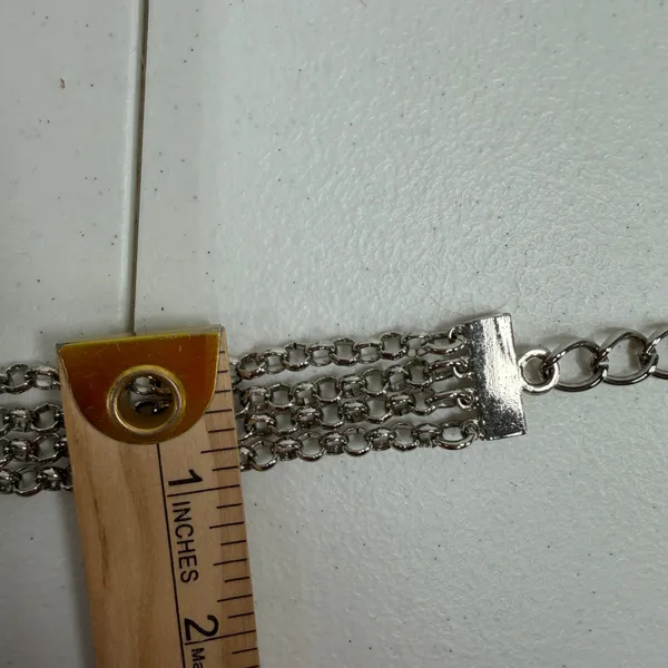 Vintage OS Chain Belt Silver Multi-Strand Boho Adjustable Y2K Accessory - Image 9