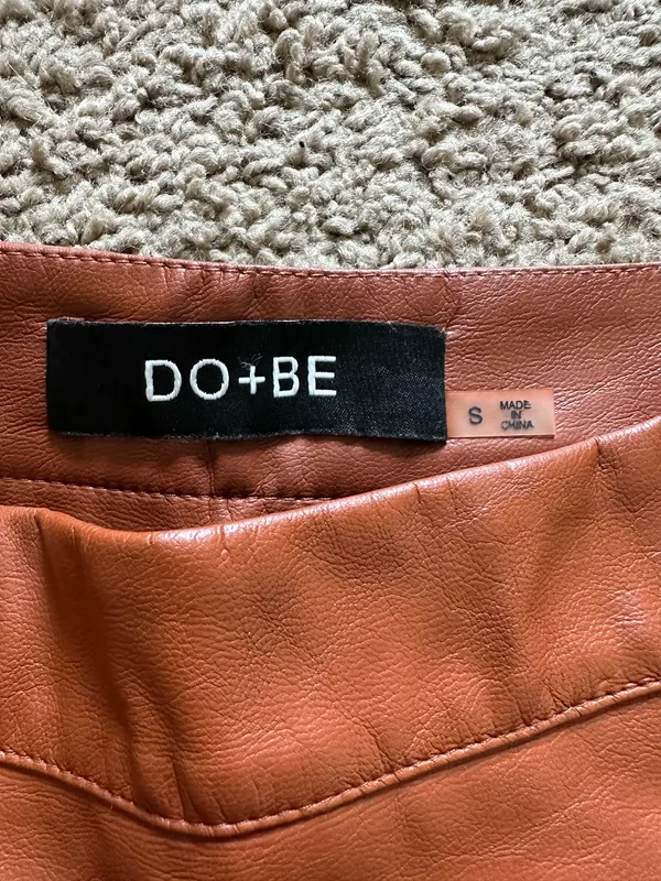 DO+BE Brown Leather Skirt - Image 3
