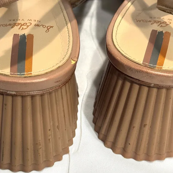 Sam Edelman Toren Slingback Tan Leather Pumps, Block Heel Size 7M - Image 9