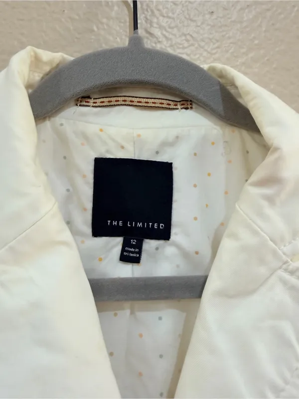 The Limited cream Cotton Stretch Blazer Size 12 Tailored Career Jacket - Image 7