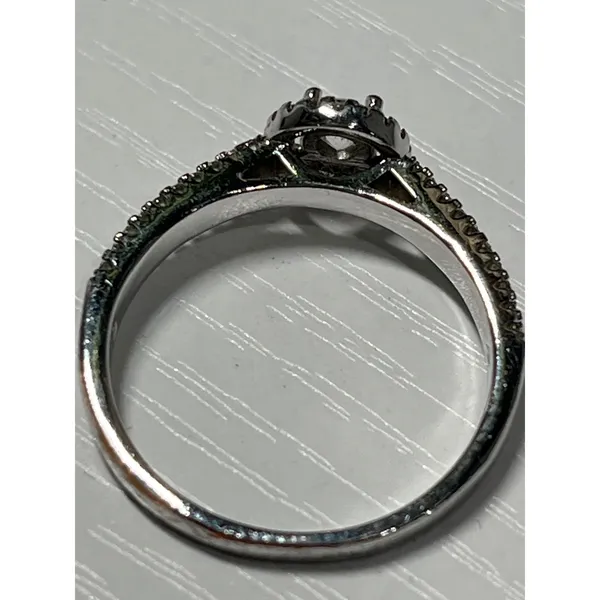 Halo‎ Ring Round Cut Cubic Zirconia Silver tone Size 9 - Image 9