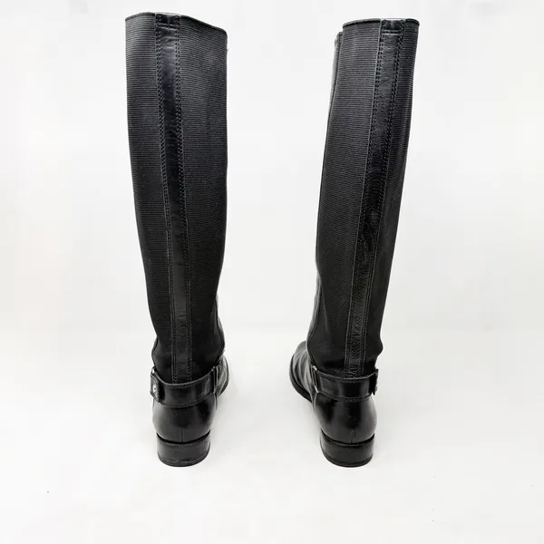 [Stuart Weitzman] Black Leather Accummulate Tall Knee High Riding Boots Size 7.5 - Image 10