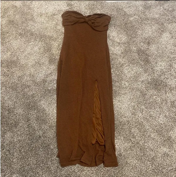 brown midi sweater dress Size M - Image 3