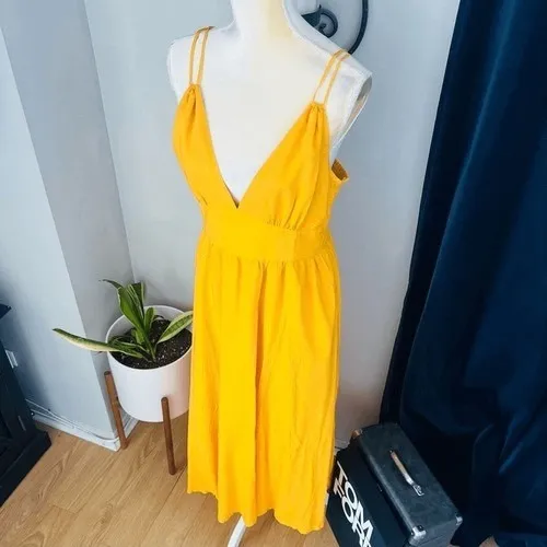 BB DAKOTA BY STEVE MADDEN Challi Midi Dress, Summer, Yellow, Medium (6-8),‎ NWT - Image 7