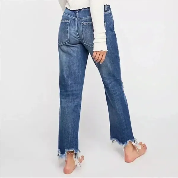 NWT Free People We The Free Maggie Mid Rise Straight In Sequoia Blue Sz 25 - Image 2