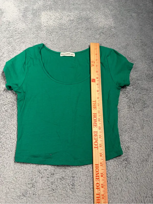 Hatopants Green Scoop Neck Crop Top small - Image 5