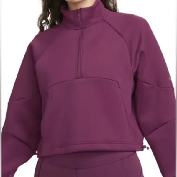 Nike Dri-FIT Prima Women's 1/2-Zip Training Top Size Medium Plum Pullover NWT - Image 13