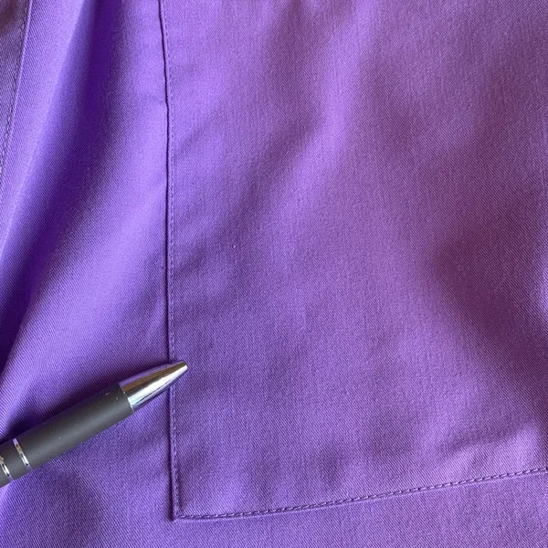 Sanibel Scrubs Women’s Large Light Purple Faux Wrap Short Sleeve Scrub Top - Image 9