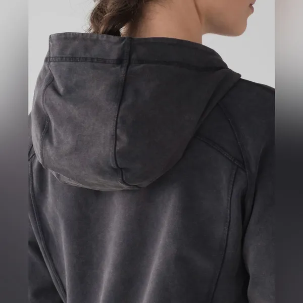 Lululemon Women’s Loop Zip Up Hoodie Acid‎ Rubber Dye Black Size L - Image 16