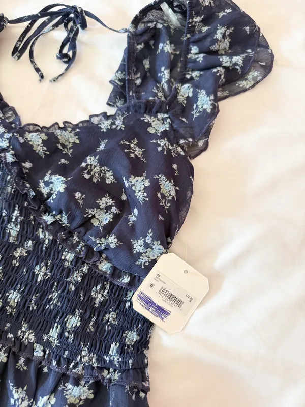 Altar’d State Sienna Navy Floral Mini Dress Size Medium - Image 4