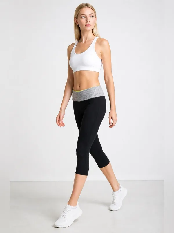 VS Pink Mid-Rise Capri Black Athleisure Leggings Size S - Image 9
