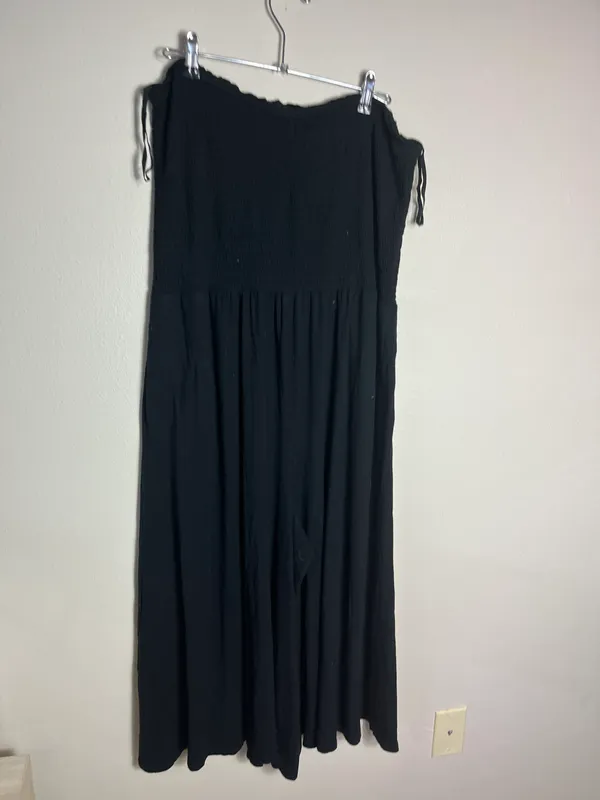 Aerie Black Smocked Wide Leg Jumpsuit - Image 2