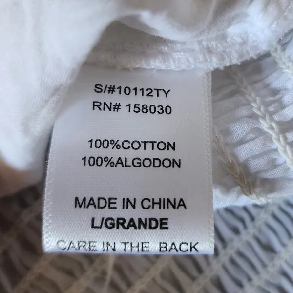 Love Tree Milkmaid 100%‎ Cotton Crop Top White Eyelet Lace Corset Tie Front L - Image 5