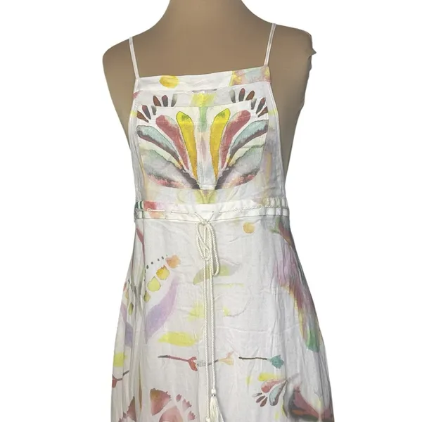 FREE PEOPLE Sounds Of Spring Jumper Watercolor Floral Maxi Dress Size XS - Image 7
