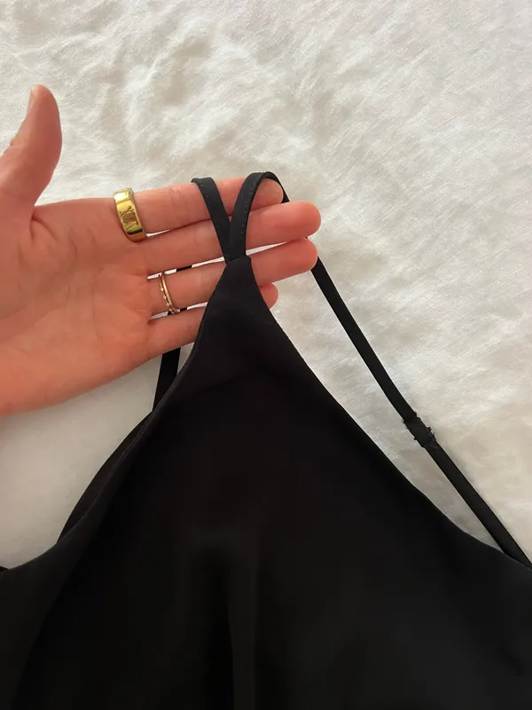 Lulus black one piece silky smooth satin bodysuit - Image 5
