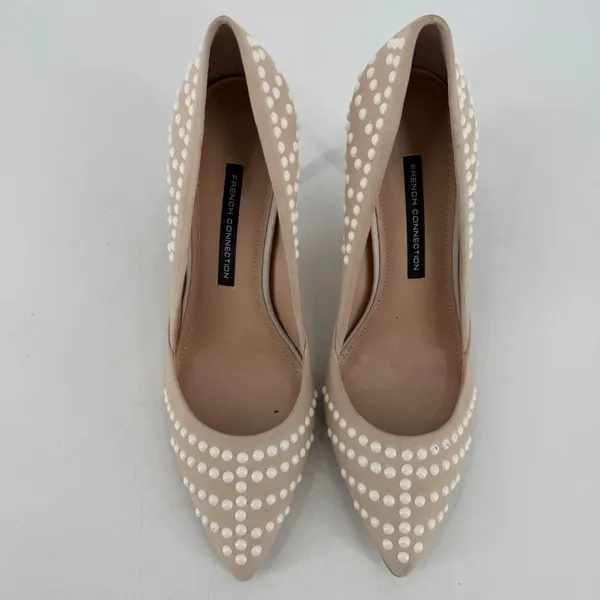 French Connection Pump Women Size 41 10.5 Beige‎ Studded Pointed Toe Stiletto - Image 12