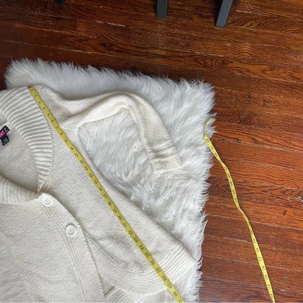 Y2K Cream Sweater Jacket Cardigan - Image 7