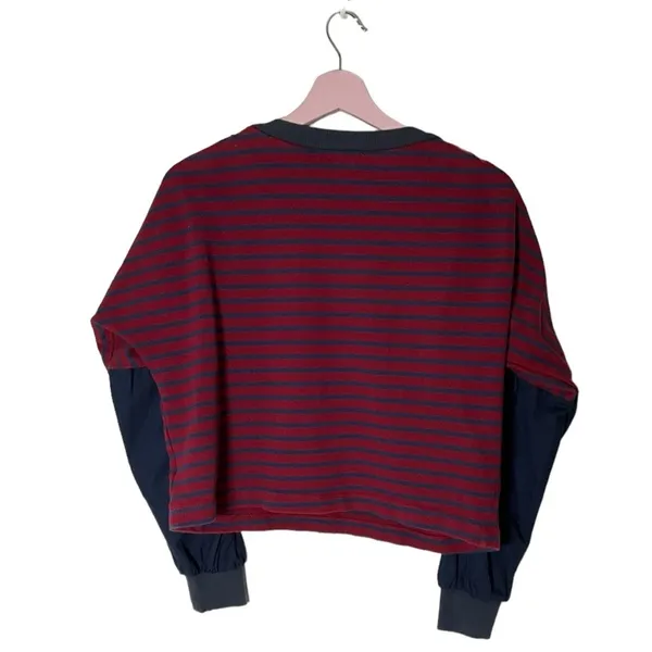 Kinly Shirred sleeve stripe crew neck sweatshirt‎ - Image 4