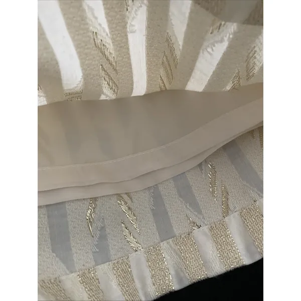 Porridge Gold Stripe Wide Leg‎ Pants Womens Size 10 White Jacquard High Rise - Image 7