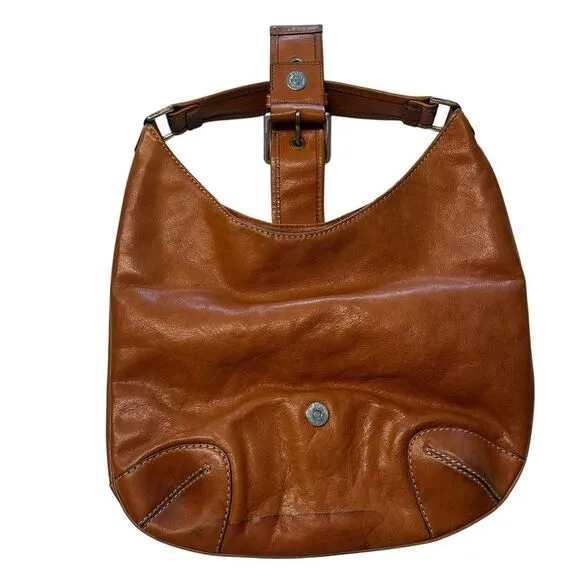 Y2K Michael Kors Buckle Hobo Shoulder Bag Cognac‎ Brown Slouchy Western Country - Image 2