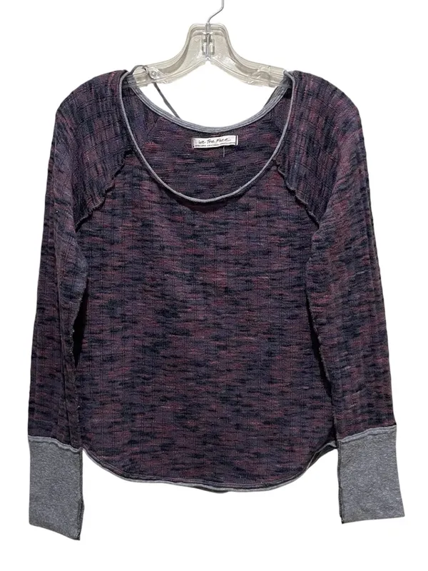 We The Free Spaced Out Long Sleeve Top Purple Blue Contrast Cuff Women Size XL - Image 4