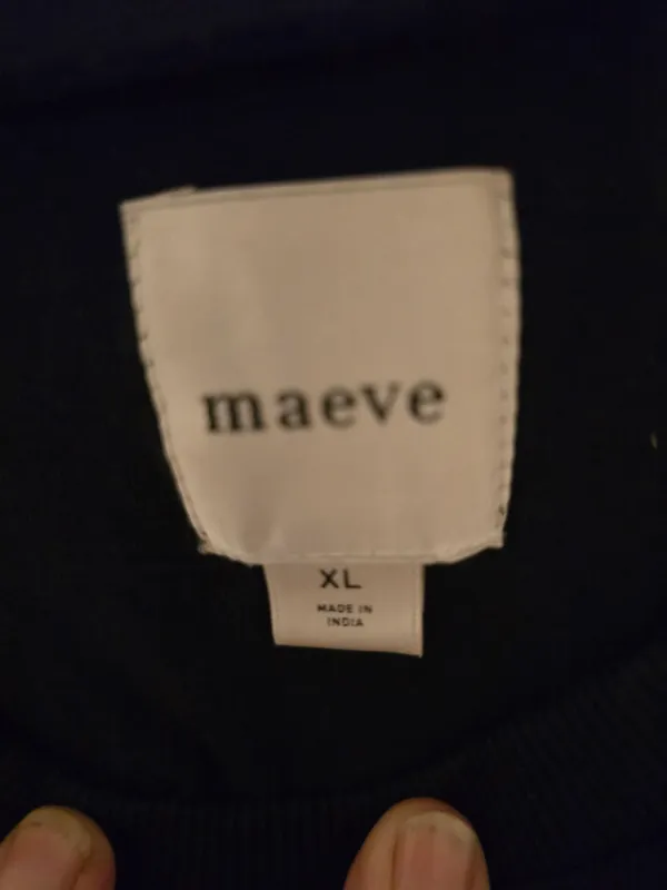 O Maeve Black Crewneck Tee with Branded Tag XL - Image 4