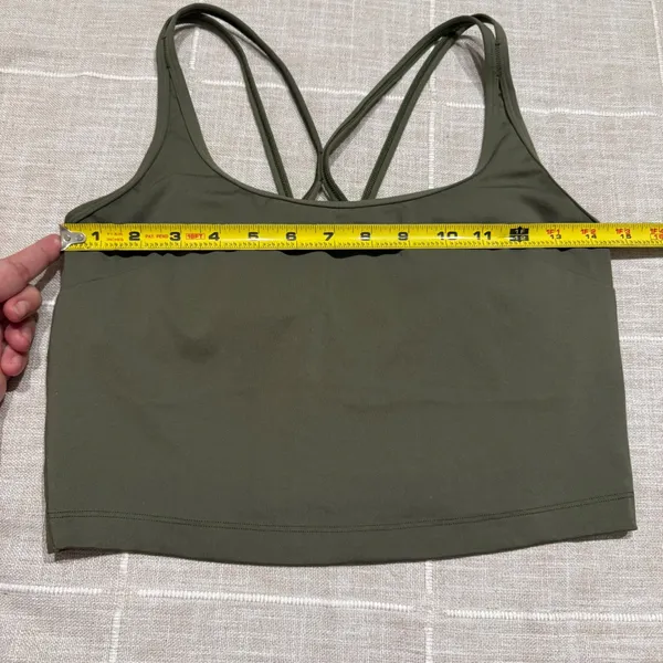 All In Motion Light Support Strappy Crop Sports Bra Top Olive Green Size M - Image 7