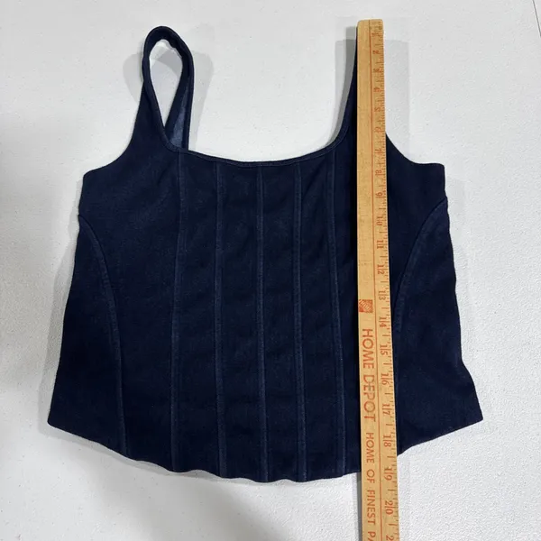 EXPRESS Body Contour Cropped Tank Top High Compression Corset Shirt Size M Blue - Image 9