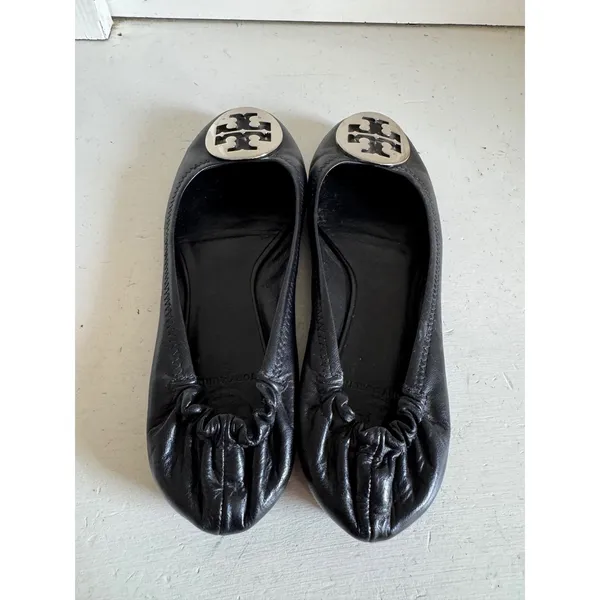 Tory Burch Reva‎ black ballet flats size 7M. Lightly worn - Image 4