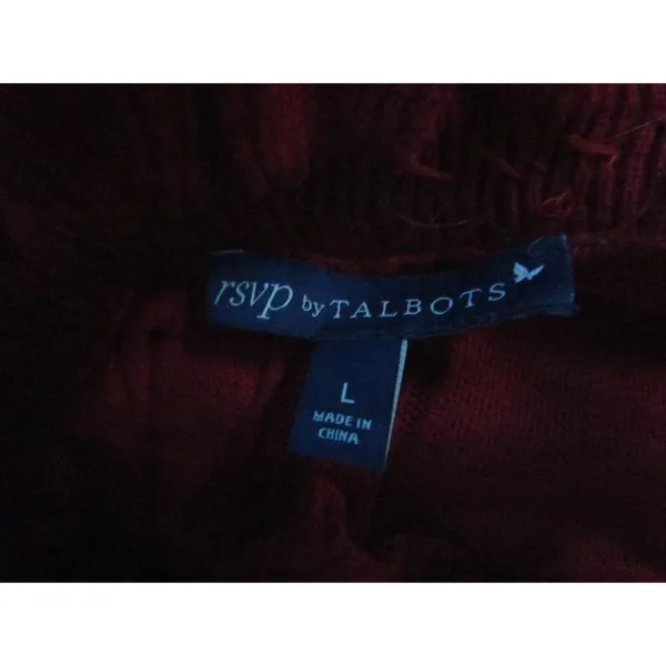 RSVP‎ by Talbots Sweater Large Red Jeweled Ruffle Neck Holiday Cashmere Blend - Image 6