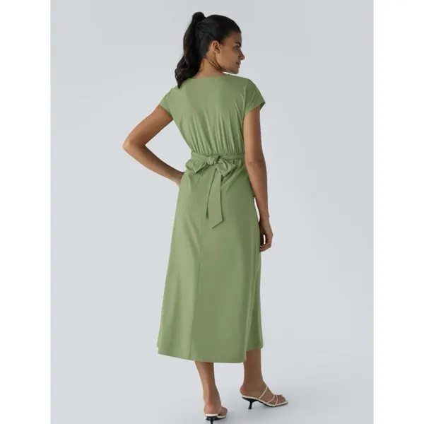 Halara Breezeful™ V-neck midi dress Green Wrap Style XL Travel Athletic Costal - Image 2
