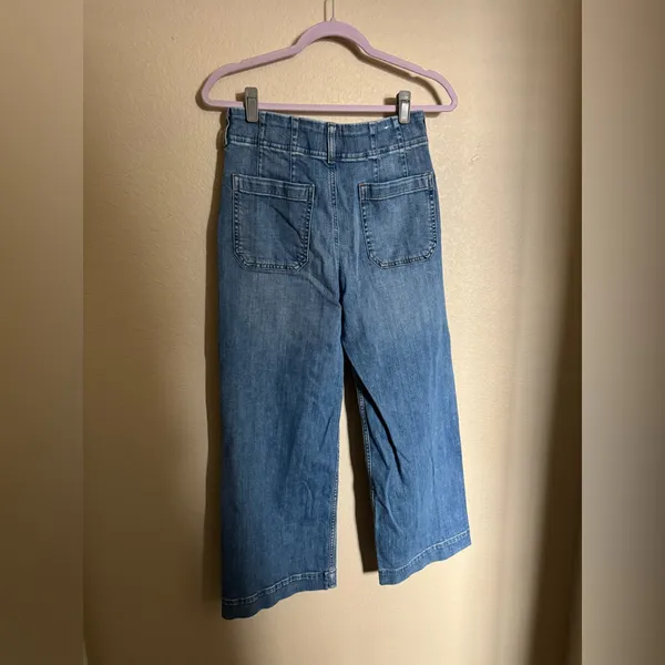 Maeve Colette Cropped High Rise Wide Leg Jeans Sz‎ 27 Marine Korat Wash - Image 6