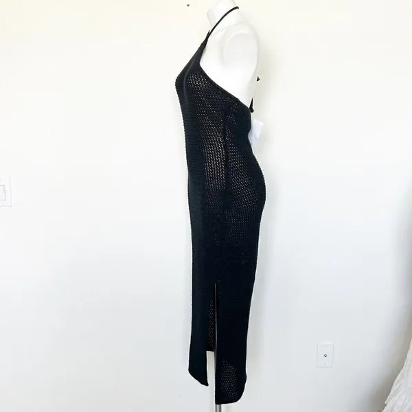 NEW Aqua Halter Crochet Dress MEDIUM - Image 10
