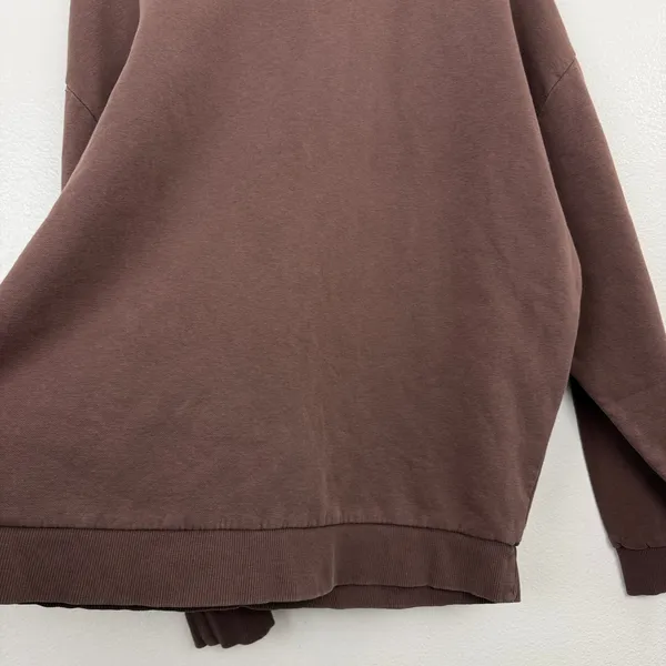Nuuds Sweatshirt Womens Large Brown Oversized Crewneck Pullover Drop Shoulder - Image 3