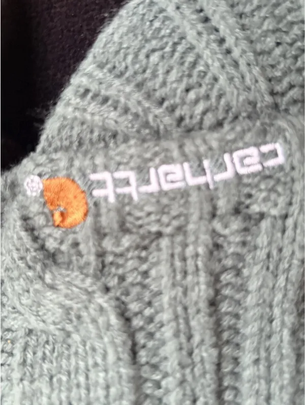 Carhartt Fleece Lined Cable Knit Ear Flap Beanie OSFA - Image 5