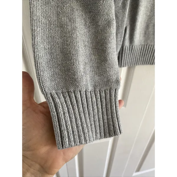 LL Bean‎ V-Neck Sweater Womens XL Grey Classic Cotton Knit Pullover Heritage - Image 5