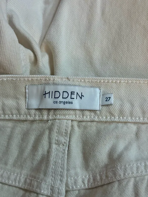 Hidden Jeans Size 27 Women’s Straight Mid Rise Carpenter Cream Denim EUC - Image 8