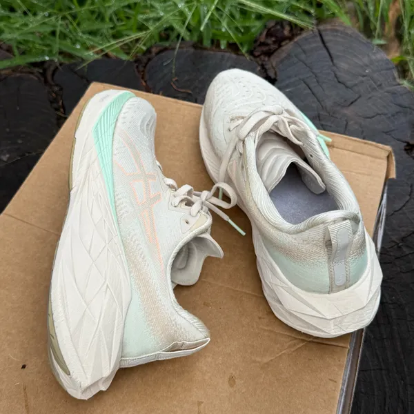 Women's Asics Novablast 4, Oatmeal/Moonrock, size 8.5 - Image 5