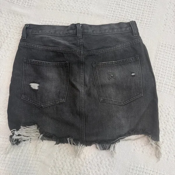 Free People 26 relaxed distressed destroyed denim jean skirt SK 3244 - Image 7