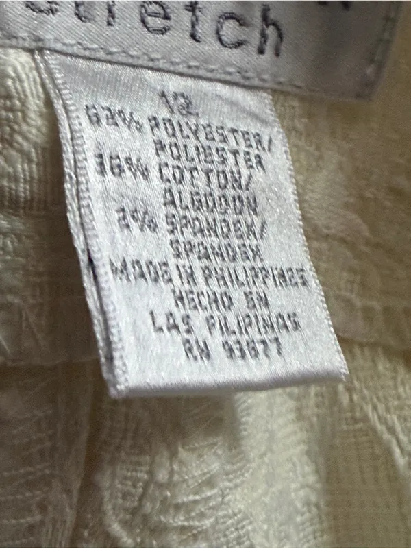 Worthington Stretch Ivory Dress Pants Side Zipper Size 12 NEW - Image 5