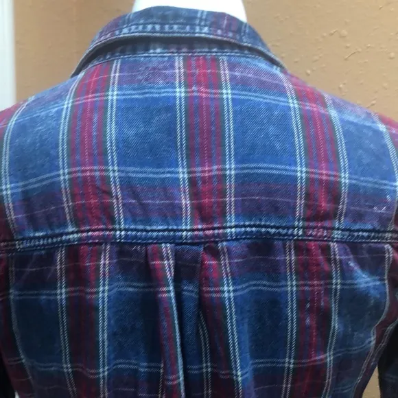 Sneak peek plaid button up shirt Blue - Image 5