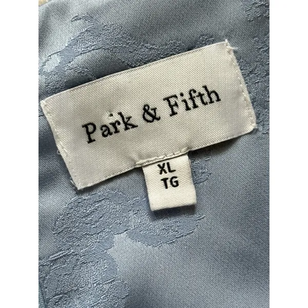 Park & Fifth NWT Dalton Dress XL Light Blue Floral Jacquard Tie Strap Midi - Image 5
