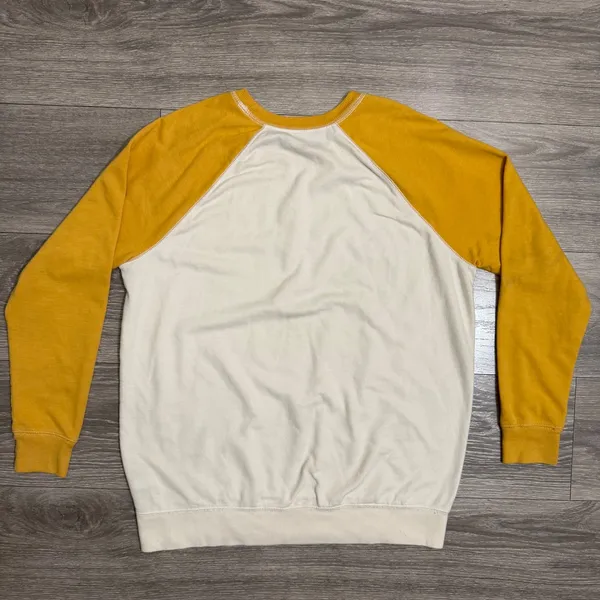 The Rolling Stones Women Sweatshirt M International Flags Raglan Yellow Cream - Image 11
